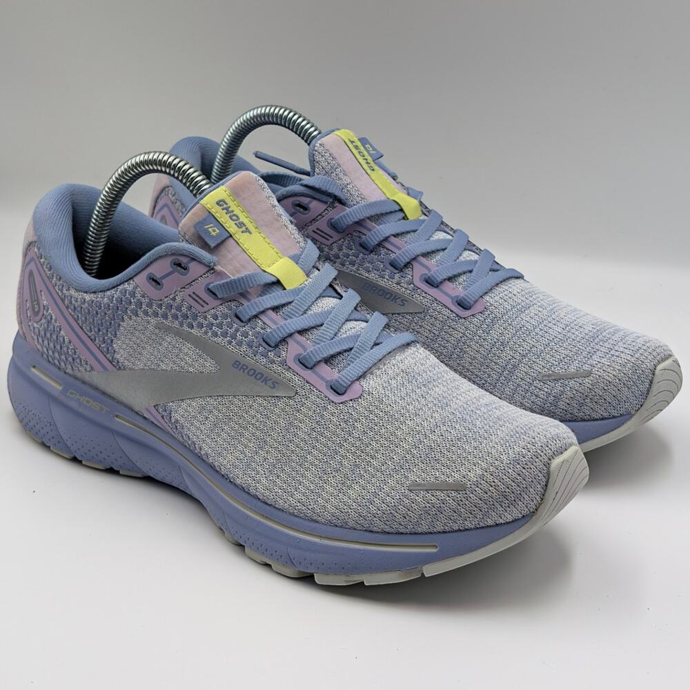 Brooks Ghost 14 Lilac Purple Lime Womens 9.5 Medium B (UK 7.5) Running Shoes
